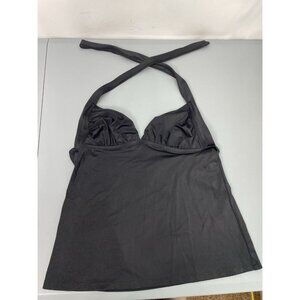 J Crew Tankini Halter Top Swim Swimwear Black Womens S New